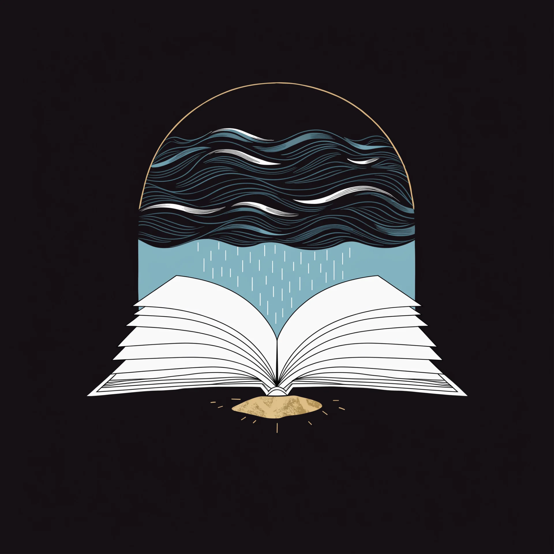 An open ledger opening toward a calm dawn sunrise — an invitation to import your first statement.